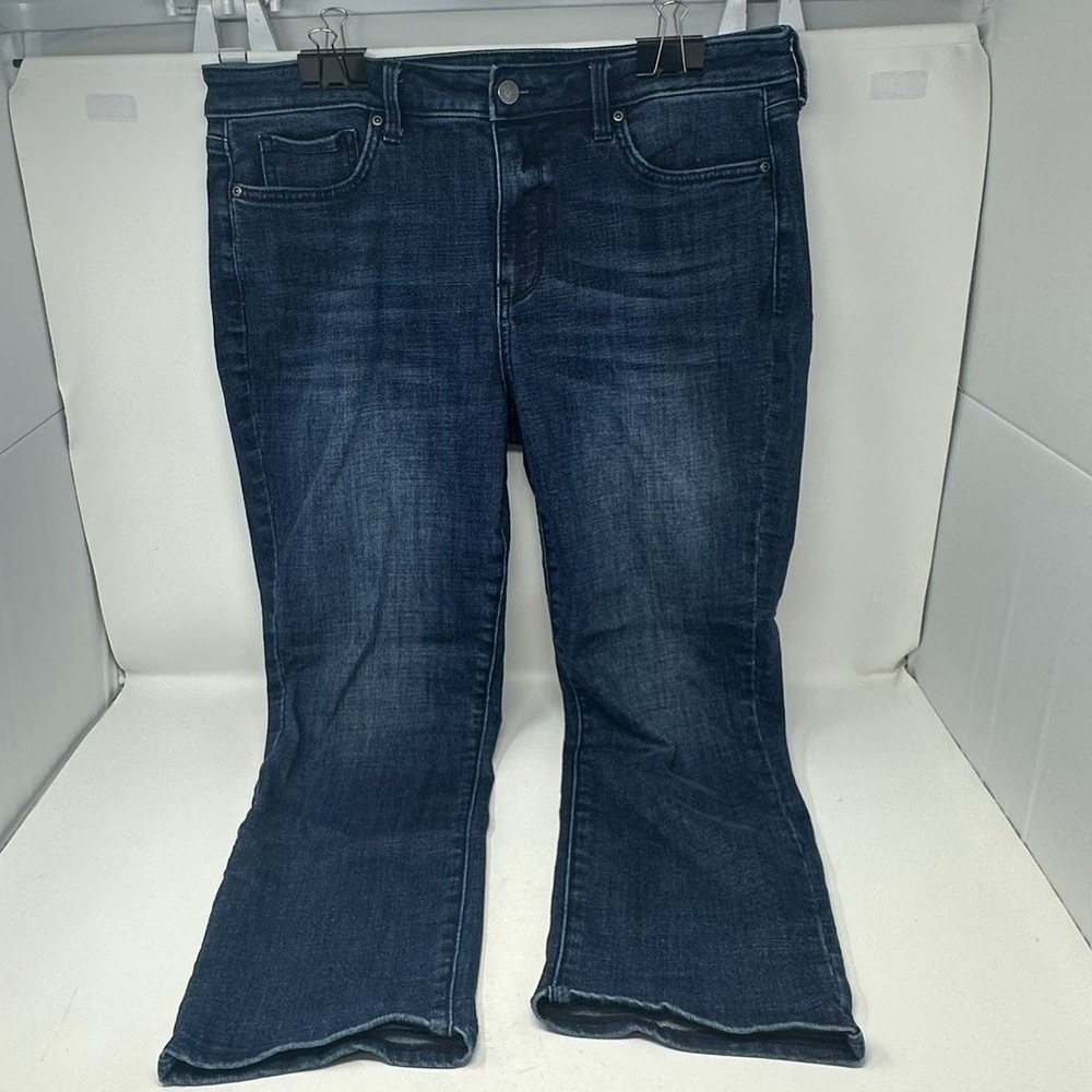 NYDJ Jeans Women 12P Blue Sheri Slim Lift Tuck Dark Wash Stretch Petite Denim